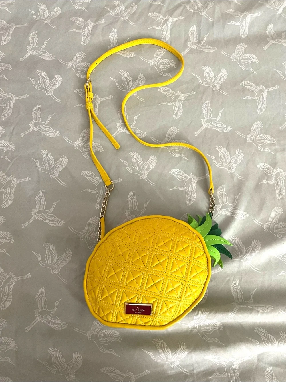 Kate Spade Wing It Yellow Pineapple Crossbody Shoulder Bag - Hawaii